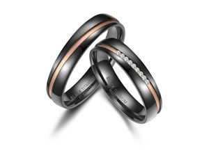 4069415274426 - Partnerring BLACK TITANIUM by MARRYA Fingerringe Gr 48 Titan herren ring schwarz gold Damen Freundschaftsringe