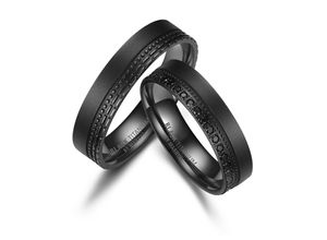 4069415275720 - Partnerring BLACK TITANIUM by MARRYA Fingerringe Gr 48 Titan herren ring schwarz Damen Freundschaftsringe