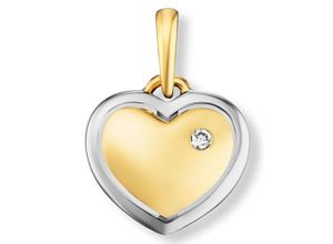 4069415358850 - Ketten-Anhänger VIVANCE 001 ct Diamant Brillant Herz Anhänger aus 585 Gelbgold Schmuckanhänger Gr 001 ct Gelbgold 585-Diamanten goldfarben (gold) Damen Gold Schmuck Herz