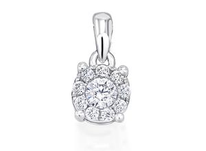 4069415360365 - Ketten-Anhänger VIVANCE 015 ct Diamant Brillant Invisible Anhänger aus 585 Weißgold Schmuckanhänger Gr 015 ct Weißgold 585-Diamanten silberfarben (silber) Damen Gold Schmuck Invisible