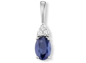 4069415360518 - Ketten-Anhänger VIVANCE 004 ct Diamant Brillant Safir Anhänger aus 585 Weißgold Schmuckanhänger Gr 004 ct mit Diamant Weißgold 585-Diamanten silberfarben (silber) Damen Gold Schmuck