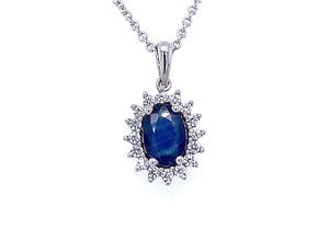 4069415360693 - Ketten-Anhänger VIVANCE 025 ct Diamant Brillant Safir Anhänger aus 585 Weißgold Schmuckanhänger Gr 025 ct mit Diamant Weißgold 585-Diamanten silberfarben (silber) Damen Gold Schmuck