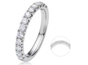 4069415376915 - Diamantring VIVANCE 075 ct Diamant Brillant Memoire Ring aus 585 Weißgold Fingerringe Gr 50 Weißgold 585-Diamanten silberfarben (silber) Damen Gold Schmuck Memoire