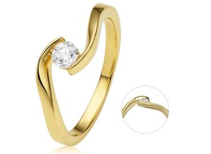 4069415378872 - Diamantring VIVANCE 025 ct Diamant Brillant Spannfassung Ring aus 585 Gelbgold Fingerringe Gr 52 Gelbgold 585-Diamanten goldfarben (gold) Damen Gold Schmuck Spannfassung