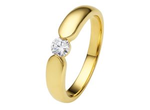 4069415379114 - Diamantring VIVANCE 025 ct Diamant Brillant Spannfassung Ring aus 750 Gelbgold Fingerringe Gr 52 Gelbgold 750-Diamanten goldfarben (gold) Damen Gold Schmuck Spannfassung