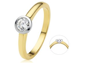 4069415382275 - Diamantring VIVANCE 04 ct Diamant Brillant Zarge Ring aus 585 Gelbgold Fingerringe Gr 52 Gelbgold 585-Weißgold 585-Diamanten goldfarben (gold) Damen Gold Schmuck Zarge