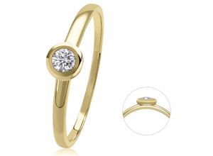 4069415384637 - Diamantring VIVANCE 008 ct Diamant Brillant Ring aus 585 Gelbgold Fingerringe Gr 48 mit Diamant Gelbgold 585-Diamanten goldfarben (gold) Damen Gold Schmuck