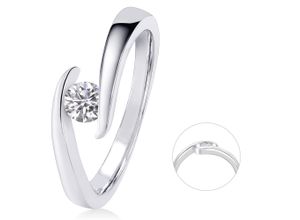 4069415386518 - Diamantring VIVANCE 020 ct Diamant Brillant Spannfassung Ring aus 585 Weißgold Fingerringe Gr 52 Weißgold 585-Diamanten silberfarben (silber) Damen Gold Schmuck Spannfassung