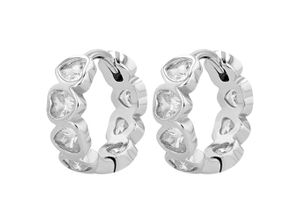 4069415432321 - Paar Creolen ADELIA´S Damen aus 925 Silber mit Zirkonia Ohrringe Gr Damen silberfarben (silber) Damen 4069415432321 - Paar Creolen ADELIA´S Damen aus 925 Silber mit Zirkonia Ohrringe Gr Damen silberfarben (silber) Damen