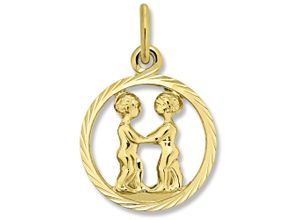 4069415437845 - Sternzeichen-Anhänger Zwilling Sternzeichen Anhänger aus 333 Gelbgold Schmuckanhänger Gr Zwilling Gelbgold 333 goldfarben (gold) Damen Gold Schmuck Zwilling