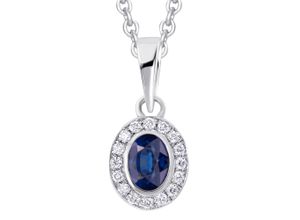 4069415441583 - Ketten-Anhänger 004 ct Diamant Brillant Safir Anhänger aus 585 Weißgold Schmuckanhänger Gr 004 ct mit Diamant Weißgold 585-Diamanten silberfarben (silber) Damen Gold Schmuck