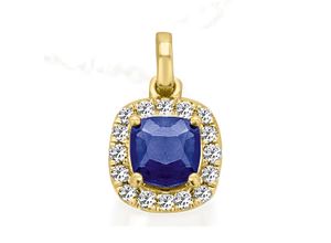 4069415441651 - Ketten-Anhänger 012 ct Diamant Brillant Safir Anhänger aus 585 Gelbgold Schmuckanhänger Gr 012 ct mit Diamant Gelbgold 585-Diamanten goldfarben (gold) Damen Gold Schmuck