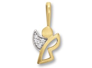 4069415442351 - Ketten-Anhänger Zirkonia Engel Anhänger aus 333 Gelbgold Schmuckanhänger Gr Gelbgold 333 goldfarben (gold) Kinder Damen Gold Schmuck Engel