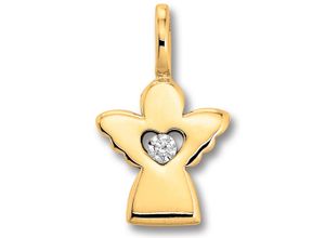 4069415442597 - Ketten-Anhänger Zirkonia Engel Anhänger aus 333 Gelbgold Schmuckanhänger Gr Gelbgold 333 goldfarben (gold) Kinder Damen Gold Schmuck Engel