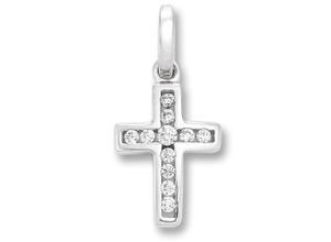 4069415442658 - Ketten-Anhänger Zirkonia Kreuz Anhänger aus 925 Silber Schmuckanhänger Gr Silber 925 (Sterlingsilber) silberfarben (silber) Damen Silber Schmuck