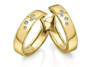 4069415446175 - Paar Creolen 004 ct Diamant Brillant Ohrringe aus 585 Gelbgold Gr Damen 004 ct mit Diamant Diamanten goldfarben (gold) Damen Gold Schmuck