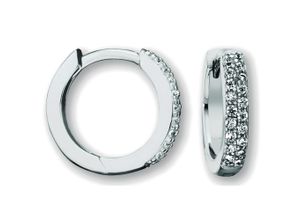 4069415446632 - Paar Creolen Zirkonia Ohrringe aus 925 Silber Gr Damen mit Zirkonia Silber 925 (Sterlingsilber) silberfarben (silber) Damen Silber Schmuck