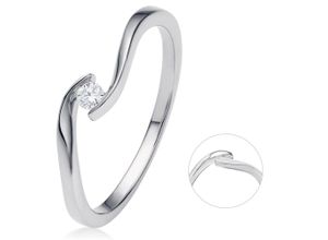 4069415466371 - Diamantring 005 ct Diamant Brillant Spannfassung Ring aus 585 Weißgold Fingerringe Gr 48 Weißgold 585-Diamanten silberfarben (silber) Damen Gold Schmuck Spannfassung