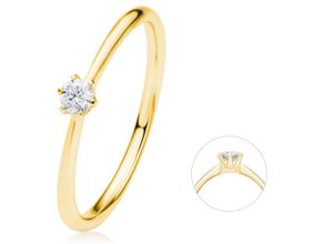 4069415468337 - Diamantring 01 ct Diamant Brillant Ring aus 585 Gelbgold Fingerringe Gr 48 Gelbgold 585-Diamanten goldfarben (gold) Damen Gold Schmuck