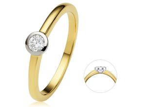 4069415470293 - Diamantring 015 ct Diamant Brillant Zarge Ring aus 585 Gelbgold Fingerringe Gr 48 Gelbgold 585-Weißgold 585-Diamanten goldfarben (gold) Damen Gold Schmuck Zarge