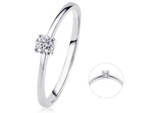 4069415471696 - Diamantring 010 ct Diamant Brillant Ring aus 585 Weißgold Fingerringe Gr 50 mit Diamant Weißgold 585-Diamanten silberfarben (silber) Damen Gold Schmuck