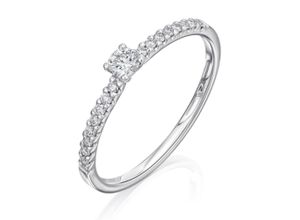4069415477094 - Diamantring Fingerringe Gr 48 Weißgold 585-Diamanten silberfarben (silber) Damen Gold Schmuck Memoire mit Center