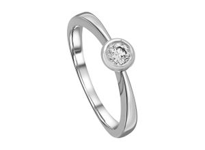 4069415478374 - Diamantring 02 ct Diamant Brillant Zarge Ring aus 585 Weißgold Fingerringe Gr 48 Weißgold 585-Diamanten silberfarben (silber) Damen Gold Schmuck Zarge