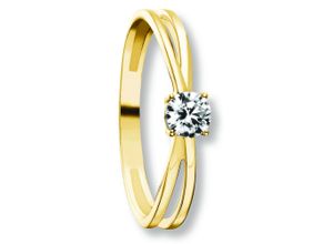 4069415485709 - Goldring Zirkonia Ring aus 333 Gelbgold Fingerringe Gr 48 mit Zirkonia Gelbgold 333 goldfarben (gold) Damen Gold Schmuck