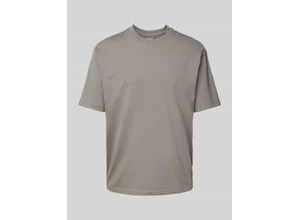 4069469064523 - T-Shirt mit geripptem Rundhalsausschnitt