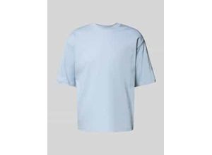 4069469327185 - T-Shirt aus Bio-Baumwolle mit geripptem Rundhalsausschnitt