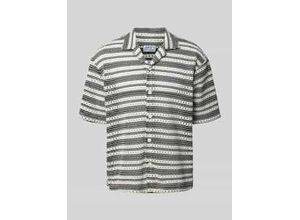 4069469471642 - Relaxed Fit Kurzarmhemd mit Bio-Baumwoll-Anteil in Crochet-Optik