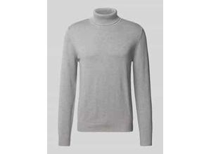 4069469675378 - Slim Fit Pullover mit Woll-Anteil in Strick-Optik