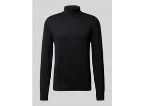 4069469676252 - Slim Fit Pullover mit Woll-Anteil in Strick-Optik