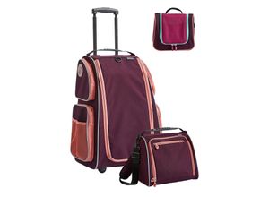 4069616112152 - Unisex Kinderkoffer Rolltrolley mit Trolleytasche und Kulturbeutel 1er Pack