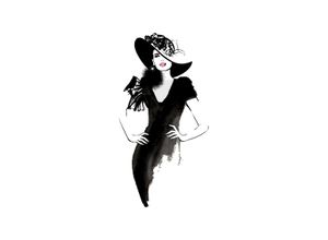 4069745106145 - Poster LÜTTENHÜTT Skizze Hollywood schwarz (farbe bild(er) schwarz) B30cm H40cm T02cm Papier Bilder HD Premium Druck