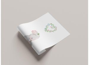 4069745106541 - Bild mit Rahmen LÜTTENHÜTT oder Poster Großer Hase und Hasenkind mit Herz bunt (farbe bild(er) bunt) B50cm H70cm T02cm Papier Bilder HD Premium Druck
