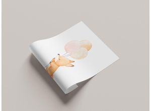 4069745106756 - Bild mit Rahmen LÜTTENHÜTT oder Poster Fuchs mit Luftballons bunt (farbe bild(er) bunt) B40cm H50cm T02cm Papier Bilder HD Premium Druck