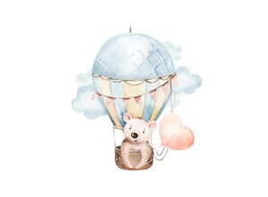 4069745107203 - Bild mit Rahmen LÜTTENHÜTT oder Poster Koala mit Herz im Heißluftballon bunt (farbe bild(er) bunt) B50cm H70cm T02cm Papier Bilder HD Premium Druck