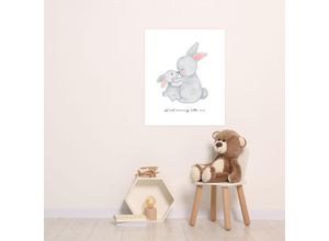 4069745107371 - Bild mit Rahmen LÜTTENHÜTT oder Poster Großer Hase und Hasenkind bunt (farbe bild(er) bunt) B30cm H40cm T02cm Papier Bilder HD Premium Druck