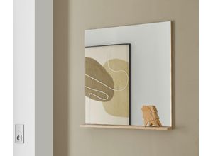4069745152432 - Garderobenspiegel INOSIGN Giron City Spiegel in drei Farben modernes Design eiche evoke B75cm H80cm T10cm FSC-zertifizierter Holzwerkstoff Spiegel universell einsetzbar mit Ablagefläche eckig 75 cm breit