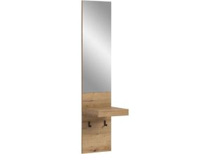 4069745397239 - Garderobenspiegel INOSIGN braun (evoke oak nachbildung) B35cm H160cm T37cm Spanplatte Spiegel Oran Spiegel Evoke Oak große Spiegelfläche Ablagefläche Haken