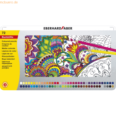 4087205148726 - 4 x Buntstifte hexagonal VE=72 Farben Blechetui