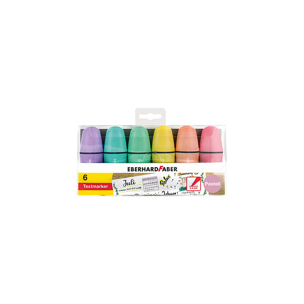 4087205514033 - Textmarker pastell Mini 551403 Etui 6-farbig sortiert 2-5mm Keilspitze 4087205514033 EBERHARD FABER 6 Stück