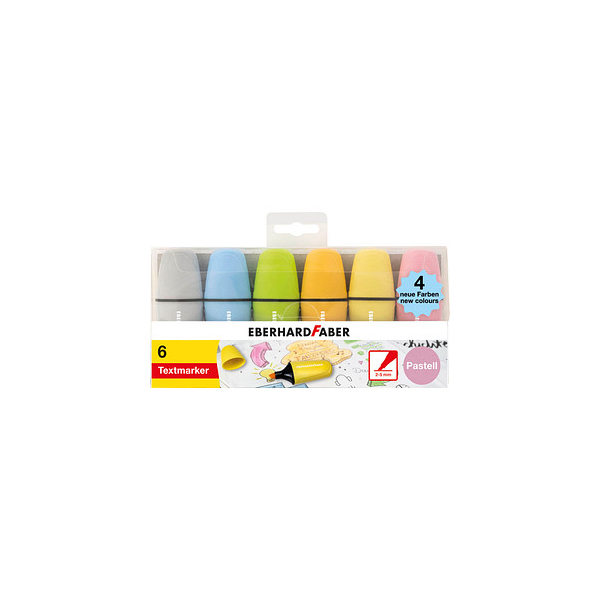 4087205514132 - Textmarker pastell Mini 551413 Etui 6-farbig sortiert 2-5mm Keilspitze 4087205514132 EBERHARD FABER 6 Stück