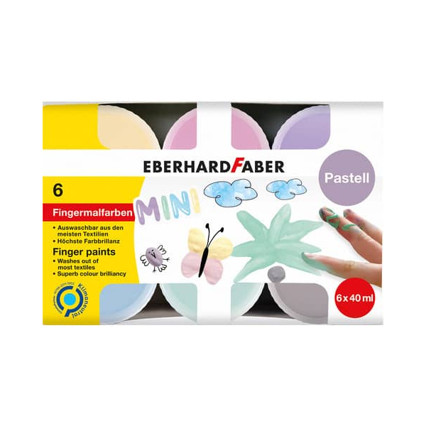 4087205786041 - 6 EBERHARD FABER EFA Color Pastell Fingerfarben farbsortiert 6x 400 ml