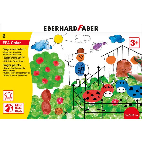 4087205788069 - 6 EBERHARD FABER EFA Color Fingerfarben farbsortiert 6x 1000 ml