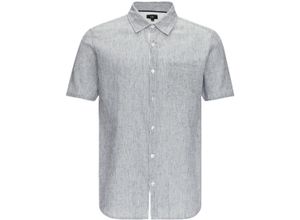 4099586416912 - QS Freizeithemd Slim Fit Kurzarm Kent-Kragen für Herren grau L