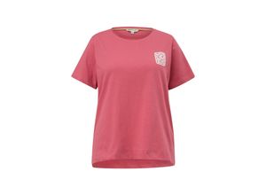 4099587064013 - Große Größen T-Shirt aus Jersey mit grafischem Print auf der Brust pink Gr44