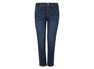 4099587064624 - Große Größen Slim Jeans mit Used-Effekten und Catfaces dark blue Denim Gr46