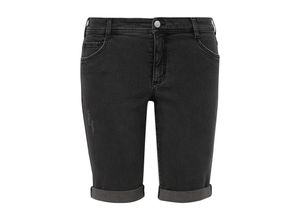 4099587074364 - Große Größen Schmale Jeansshorts im Used-Look black Denim Gr44